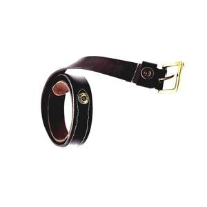 Remington Men's Belt 44 Brown Leather 12GA Shotgun Shell W-1.5" Brass Buckle
